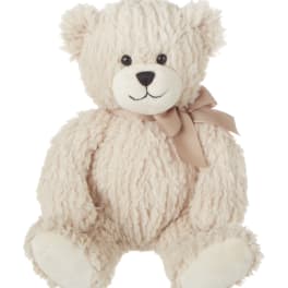 Cream teddy bear with a satin ribbon bow