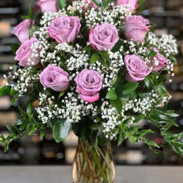 Dozen Long Stemmed Lavender Roses Bouquet