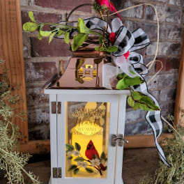 Eckert Florist's "Listen With Your Heart.." Cardinal Lantern