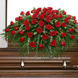 RED ROSE CASKET SPRAY