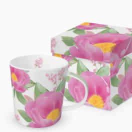 Pink floral mug with matching gift box
