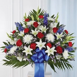 Red, White & Blue Fan Shaped Basket