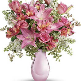 Pink Reflections Bouquet with Roses