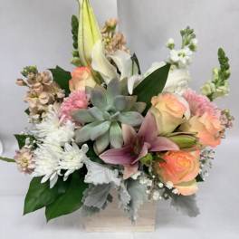 Desert Sunrise box wood Bouquet
