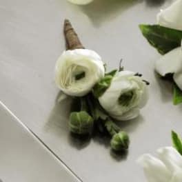 FTD White Ranunculus Boutonniere