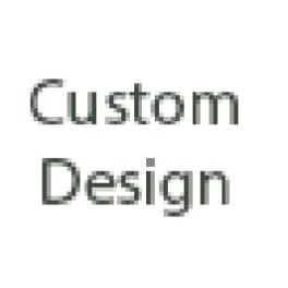 Text reading "Custom Design" on a white background