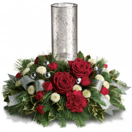 Teleflora's Snow-Kissed Roses Centerpiece