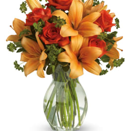 Fiery Lily and Rose by Teleflora