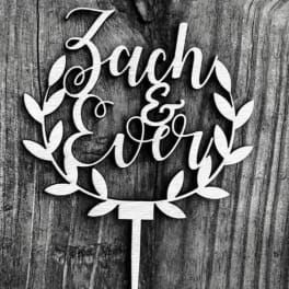 Laser Cut Wood or Acrylic, Wedding Cake Topper, Wreath, Personalized, Custom, Rustic, Country, Party, Couples Names, Bridal Shower, Modern