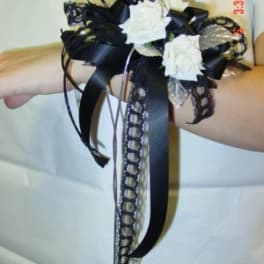 Black & White Wrist Corsage