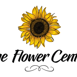 Sunflower logo above the words The Flower Center