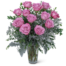 One Dozen Angelic Lavender Roses