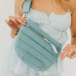 Jolie Puffer Bum Bag Light Denim