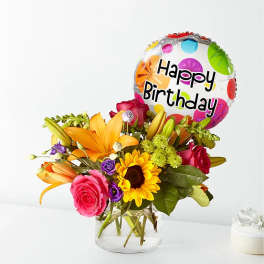 Best Day Bouquet with Birthday Balloon
