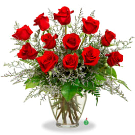 Twelve Red Roses with Chocolate