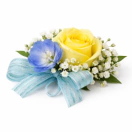 Yellow and Blue Wristlet