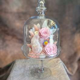 Octavia- A Preseved Flower And Crystal Arrangement