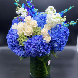 Hydrangea, roses, orchids