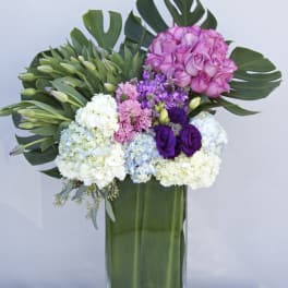 Tall Spring Bouquet In A Glass Vase
