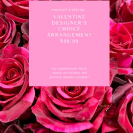 $99 Designer’s Choice Valentine’s Day Flower Arrangement