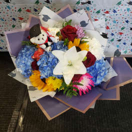 Graduation wrap bouquet