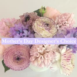 Pastel bouquet with pink, purple, and white flowers