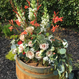 L shape Rose arrangement for Altar