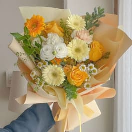 Pure Sunshine Wrapped Bouquet