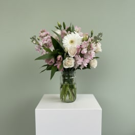 Mason Jar for Mom-Pink and White
