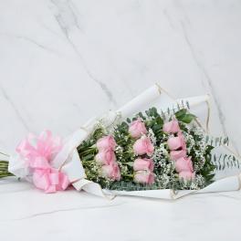 Pink Roses Cascading Bouquet