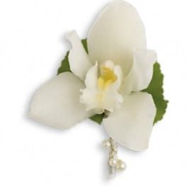 Shimmering Pearls Boutonniere