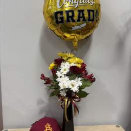 Grad Flowers & Hat Combo