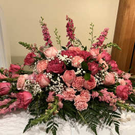 Pink Custom Casket Spray