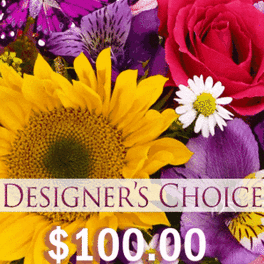 Mixed bouquet with sunflower, rose, and purple blooms