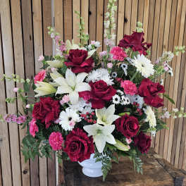 Crimson and Pink Basket