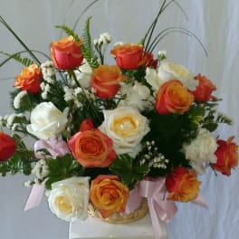 Garden Basket of Roses