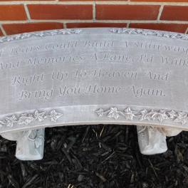 Decorative memorial plaque with an engraved sympathy quote