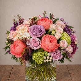 Velvet Peony Garden – Roses & Hydrangea Arrangement