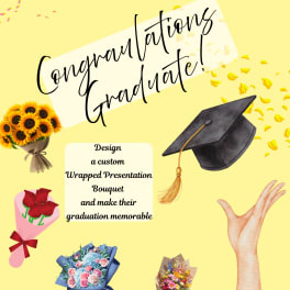 Custom Graduation Wrapped Bouquet
