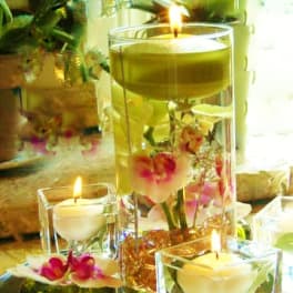 Floating Orchids & Candle