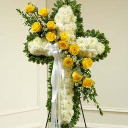 Peace and Prayers Standing Cross - Yellow