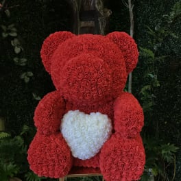Jumbo Rose Bear with Heart