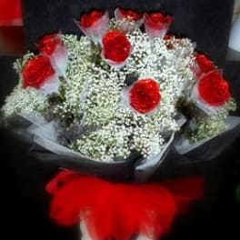 Hong Kong Style Roses - Red, Black, & White