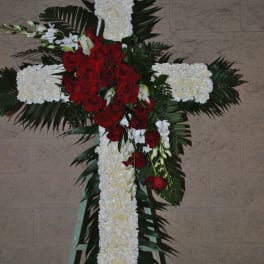 Red and White sympathy cross