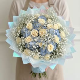 Blue Hydrangea Serenity Luxury Bouquet