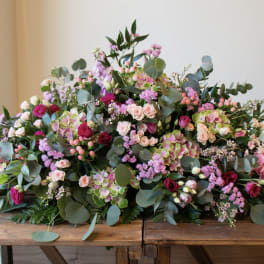 Casket Spray in shades of Pink