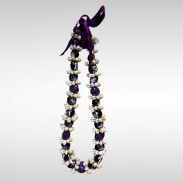 Purple and Black Kukui Nut Lei
