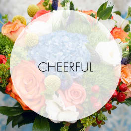 Mixed bouquet with roses, hydrangea, and berries