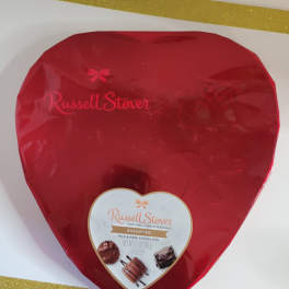 Heart-shaped box of Russell Stover assorted chocolates