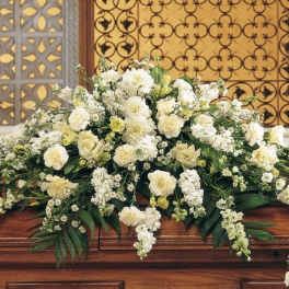 Pure White Casket Spray